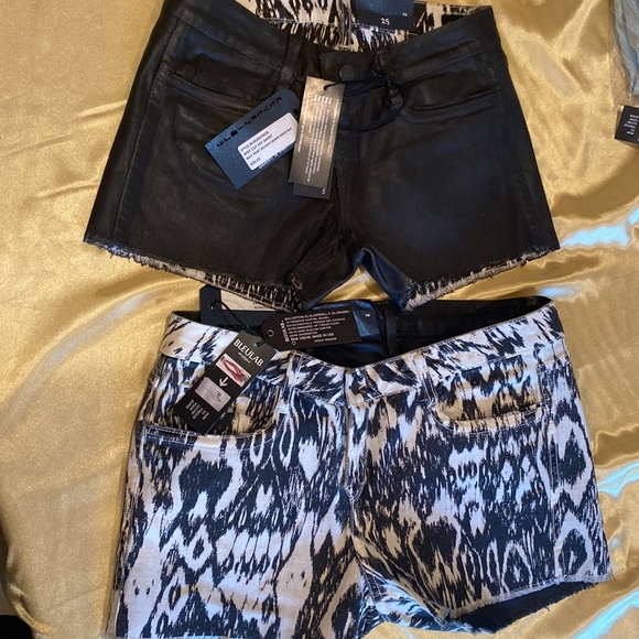 NWT BLEULAB REVERSIBLE SHORTS Ikat bleach summer sexy booty pant denim jean - Picture 4 of 10